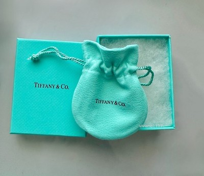 Tiffany & Co Empty 3.75'' x 3'' x 1.5''  Blue Gift Box/Travel Pouch 2pc set
