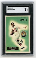 1955 Bowman #136 Emlen Tunnel Tunnell New York Giants SGC 7 NM