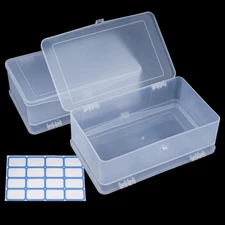 Plastic Storage Personal Box for Nail, 2 Pack Double-Layer Nail Implement Sto...