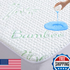Goonik Queen Mattress Protector - Breathable Bamboo Viscose Waterproof