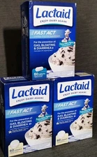 (3) LACTAID Fast Act Lactase Enzyme Supplement (2) 60ct Chewables (1) 60ct Tabs 