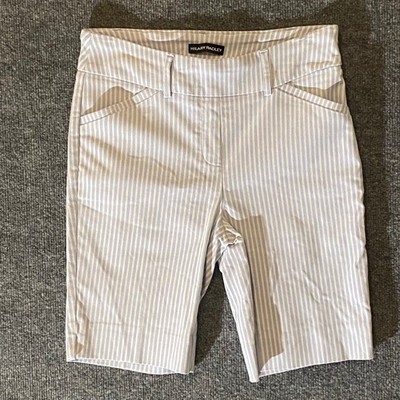 knee length dress shorts Bermuda Shorts for Women's High Waisted Linen Wide Leg Elastic Waist Dressy Casual Summer Shorts