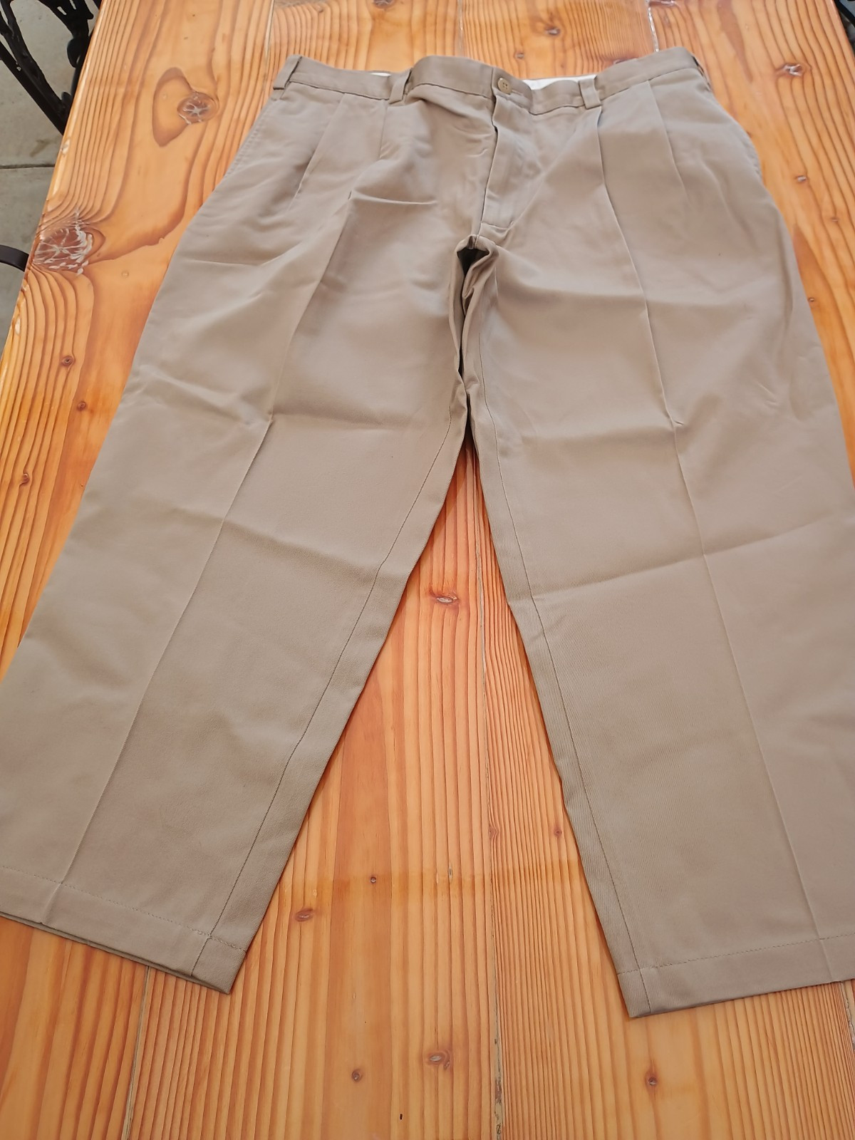 lands end beige Pleated pants sz 38