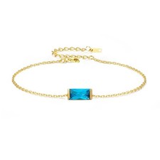 Birthstone Gold Bracelets for Women Non Tarnish Trendy Dainty 14K Gold Plated St