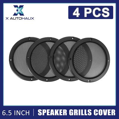 4Pcs 6.5Inch Universal Car Speaker Grills Cover Protective Case Mesh Guard Black