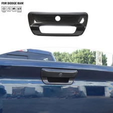 Rear Tailgate Door Handle Trim Cover Decor for Dodge Ram 1500 2018+ Carbon Fiber