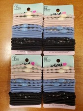 4 Pks of 18: Scunci Elastics Beaded Assorted Colors 0B-1420 