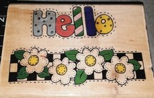 Hello daisy flowers, westwater, B58,rubber, wood,free usa ship offer