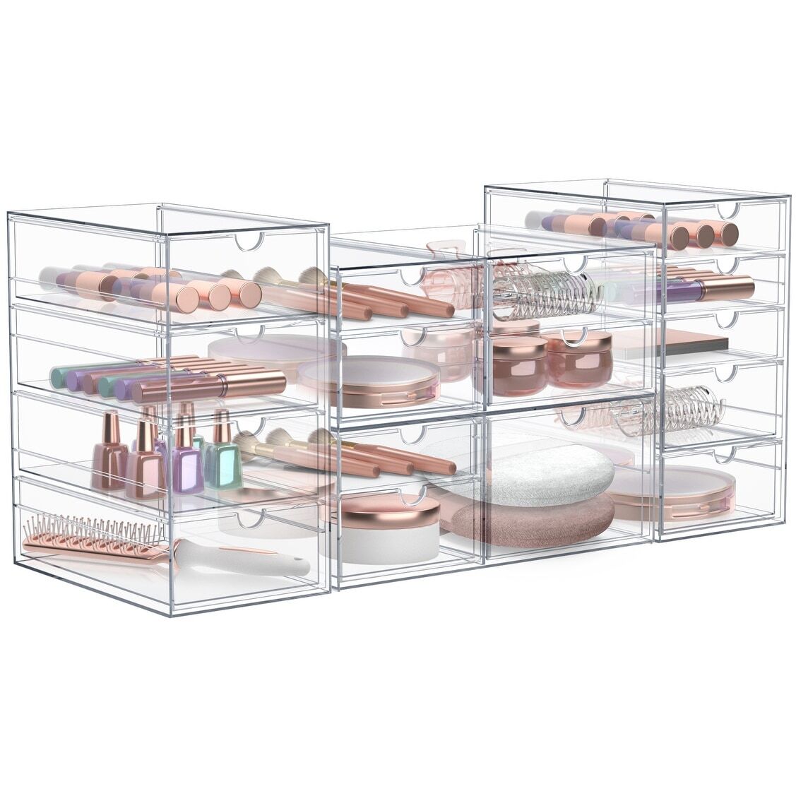 Sorbus Acrylic Cosmetic Makeup Organizer 16 Drawers Clear