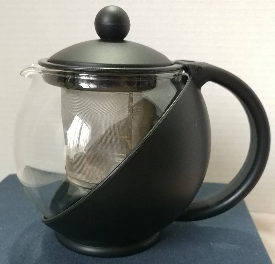 NIB Premier Housewares Aurora Multi Function Teapot Black Clear Glass Filter NEW - Image 4 of 4