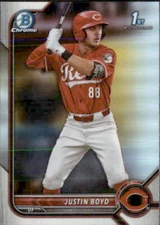 2022 BOWMAN DRAFT CHROME 1ST REFRACTOR CINCINNATI REDS - JUSTIN BOYD #BDC-13