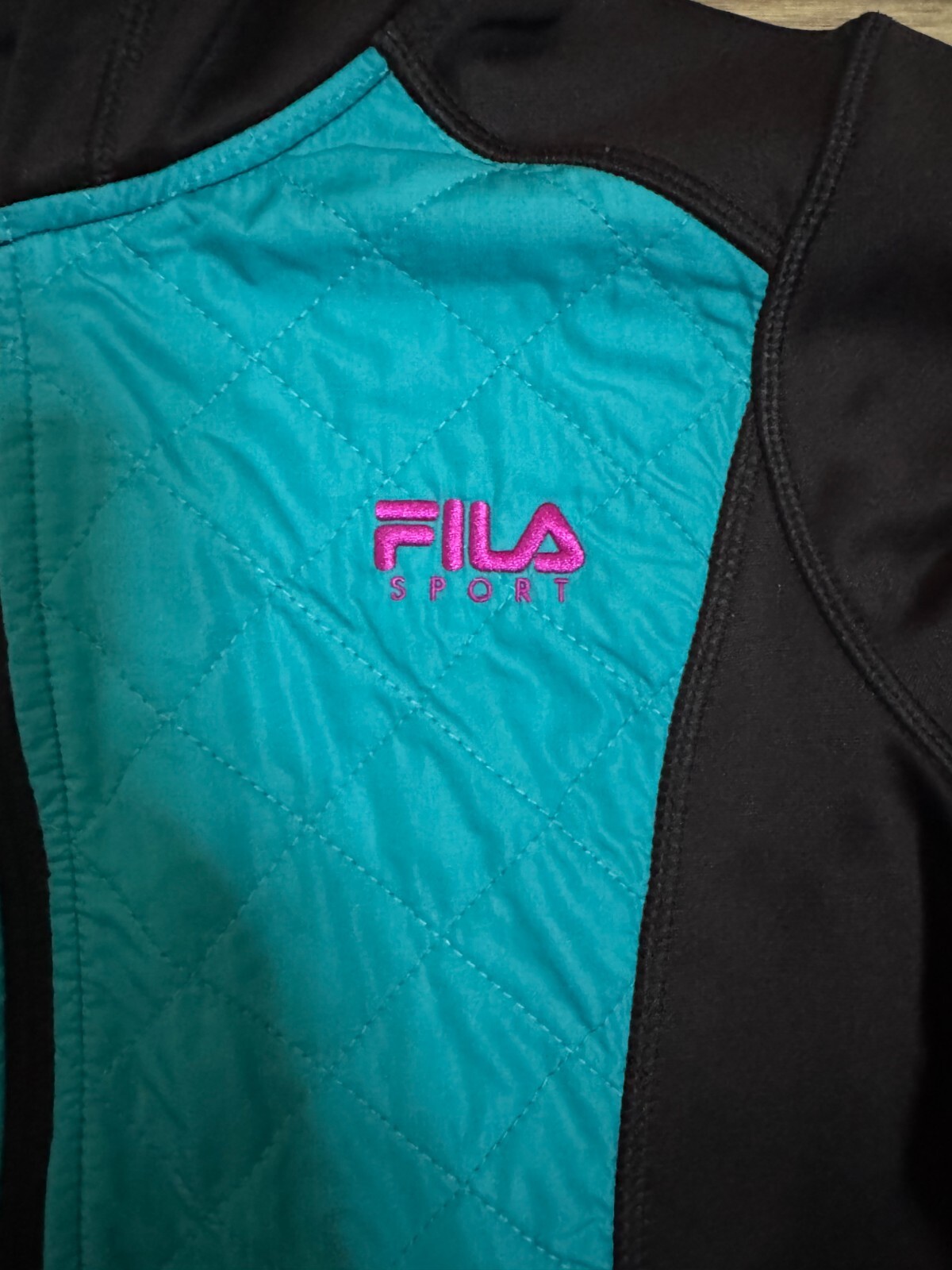 Giacca donna Fila Sport zip XL blu nero full zip leggera sportiva