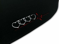 VELOURS FUßMATTEN für AUDI 90 B3 (1986-91) SCHWARZ+ STICKEREI, NUBUK, PREMIUM ++