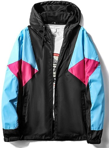 Mens Windbreaker Jacket Lightweight 90s 
