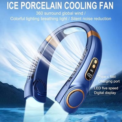 1200mAh Tragbar Nackenventilator 360° Leise Hals Ventilator USB Halsventilator