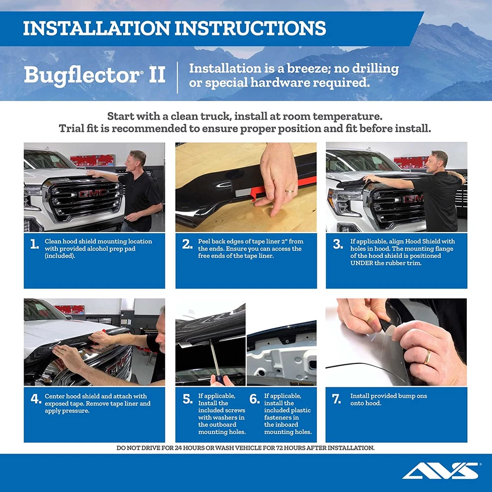 [AVS] Bugflector II capó protector/protector | Se adapta a Chevy Silverado 1 1999-2002 Foto 4 de 4