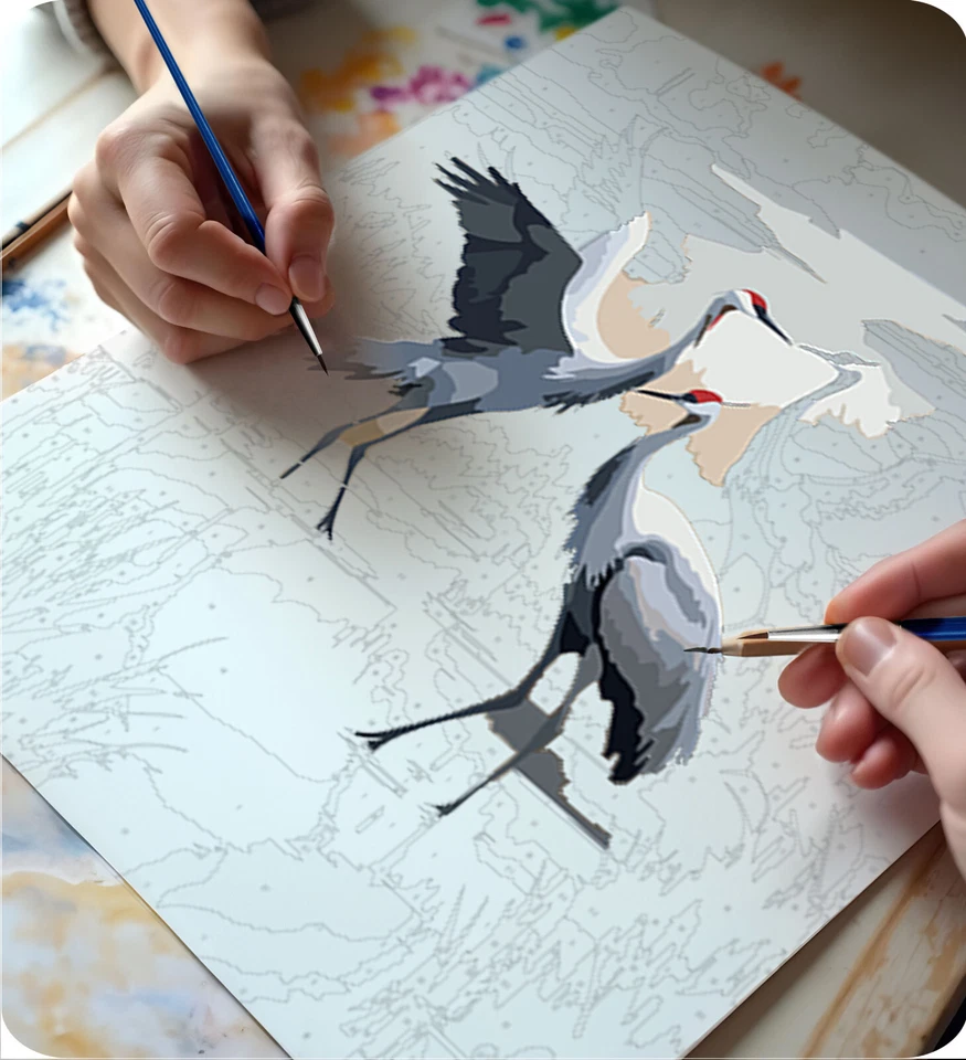 MASSIDO Malen nach Zahlen 40X50 cm Vögel Leinwand Malen Kinder Erwachsene - Bild 2 von 4