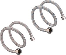 Braided Stainless Steel Faucet Supply Lines 24 Inch Length 1/2-Inch FIP X 3/8"