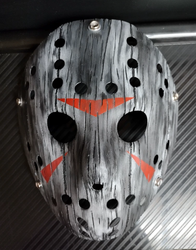 NUEVA Máscara de Hockey Jason Friday the 13th "Madera Gris" Nivel 2 con Correas/Certificado de Autenticidad Foto 2 de 4