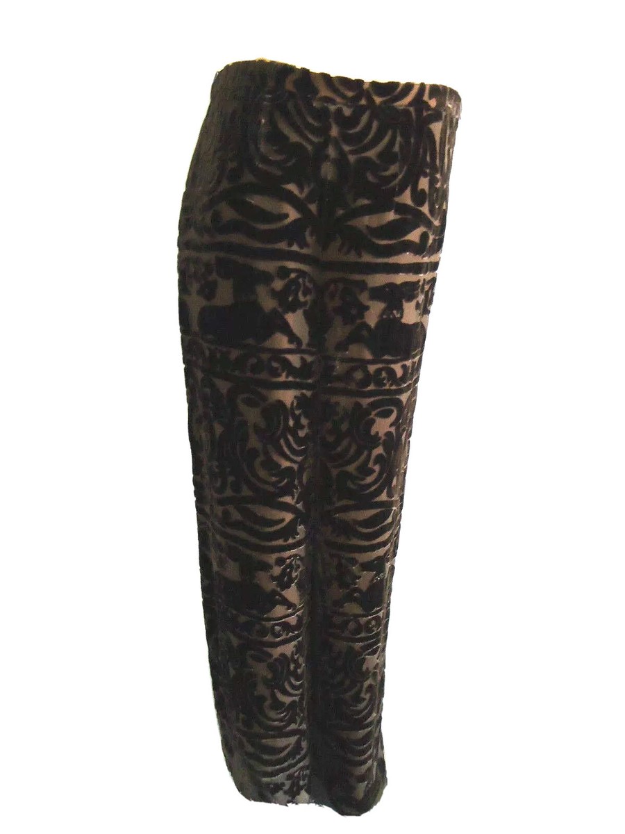 GIORGIO ARMANI BROWN TEXTURED SILK FLARE LEG PANTS SIZE 42 | eBay display picture 1