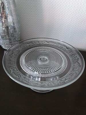 Glasschale Glas Teller mit Fuß Kuchenplatte Obst Schale Patissiere rund 20cm