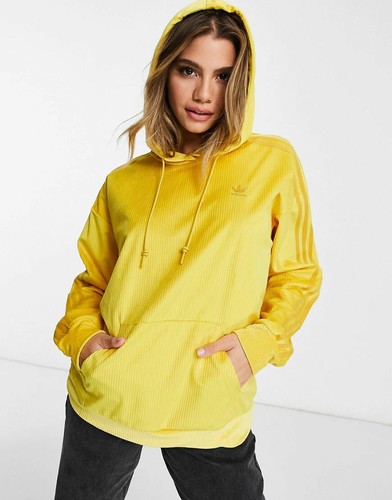 adidas Originals Women's Comfy Cords Velvet Corduroy Hoodie Hooded Pullover - Picture 12 of 27