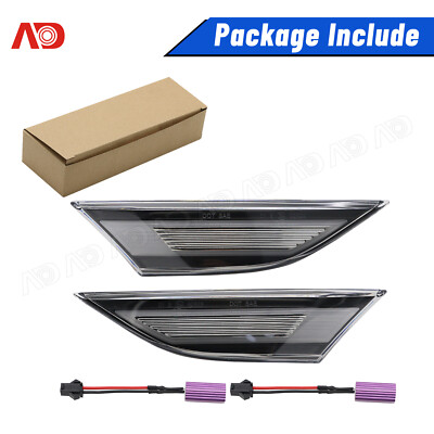 For Porsche 991 981 718 Carrera Cayman White LED Front Side Marker Lights Clear