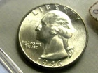 1946 S WASHINGTON QUARTER, NICE GEM BU