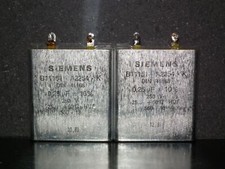 Two vintage Siemens PIO capacitors 0.25 uF / 250V Klangfilm tube audio 0.25 mfd