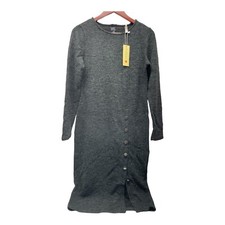 Geilihamai Women’s 2XL Gray Mini Dress Button Above Knee Long Sleeve