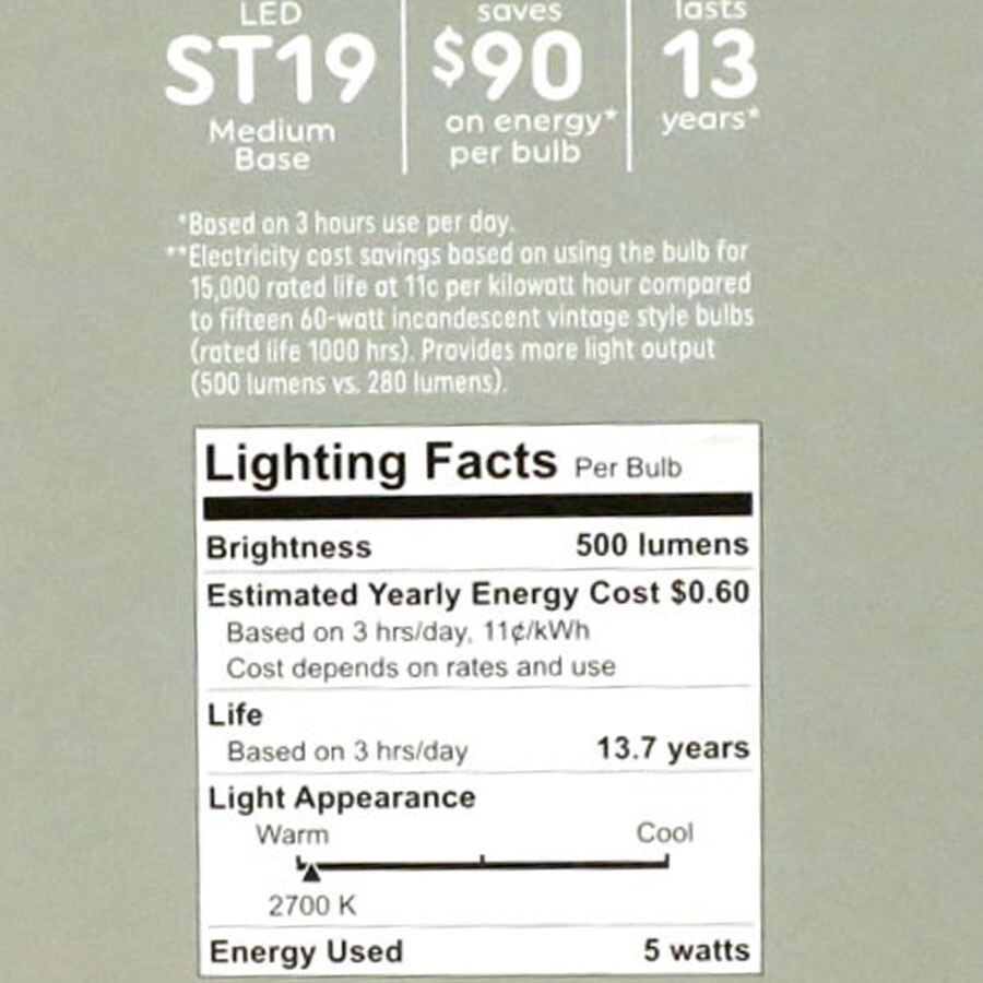 GE Classic 60-Watt Replacement Soft White ST19 Decorative LED Light Bulbs (4 Pk)