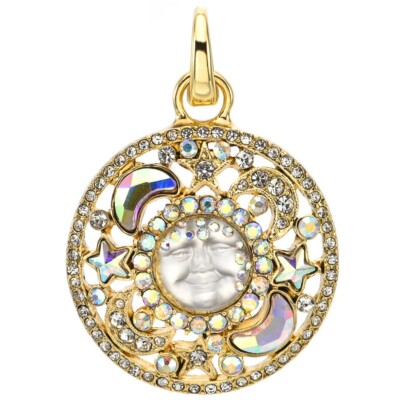 Kirks Folly Seaview Moon Celestial Dream Open Ring Charm goldtone