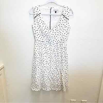 Envie de Fraise V Neck Dotted Womens Sleeveless Dress Cut Out Button Back Summer