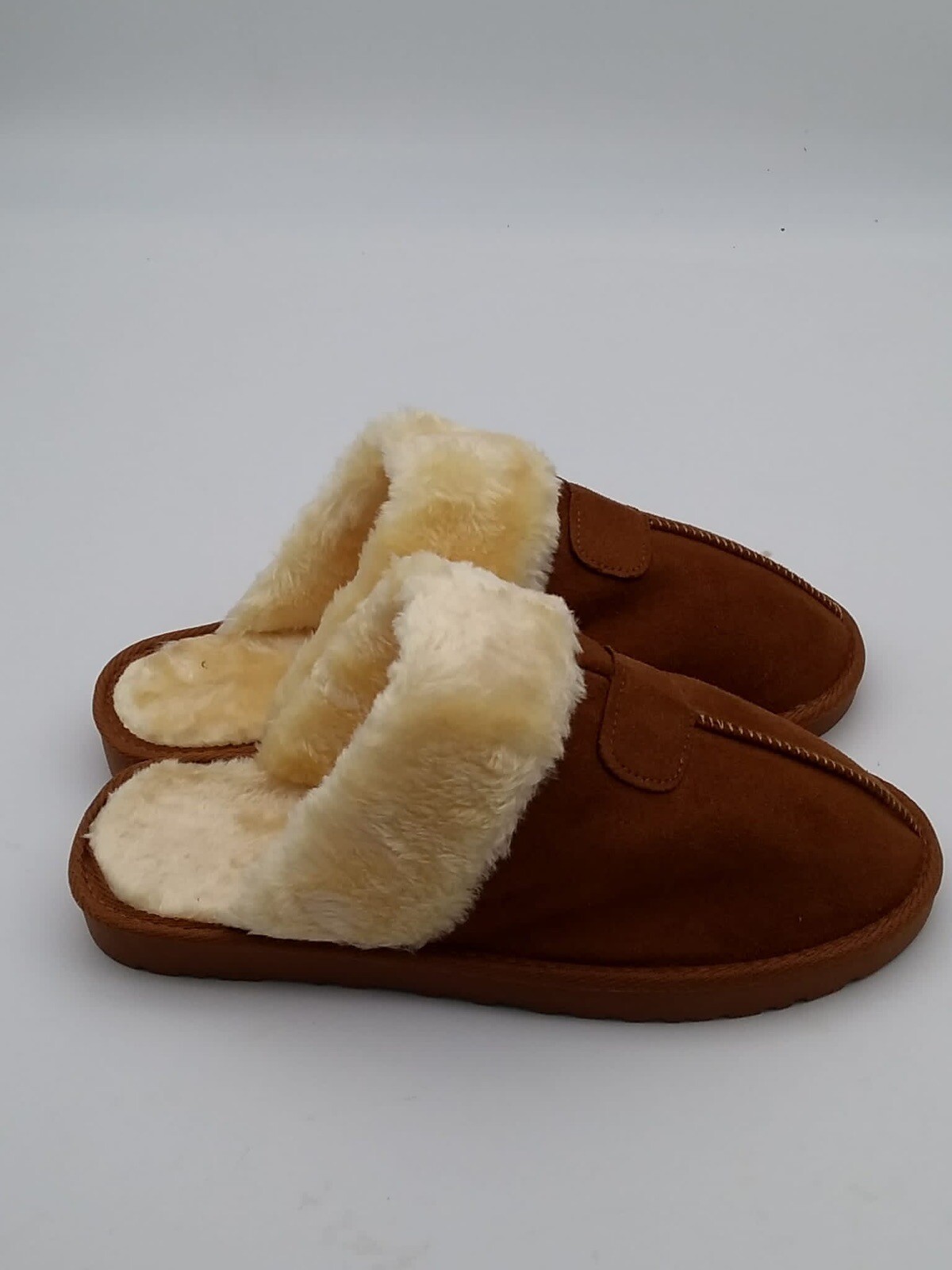 MUJERES DAMAS PIEL SINTÉTICA FORRADA SIN CORDONES CÓMODOS CÁLIDOS INVIERNO ZAPATILLAS ZAPATOS MULES 3-8