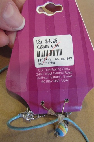 NEW/pkg unworn Claire's Boutique 16-19" blue heart necklace & pierce earring set - Picture 5 of 6