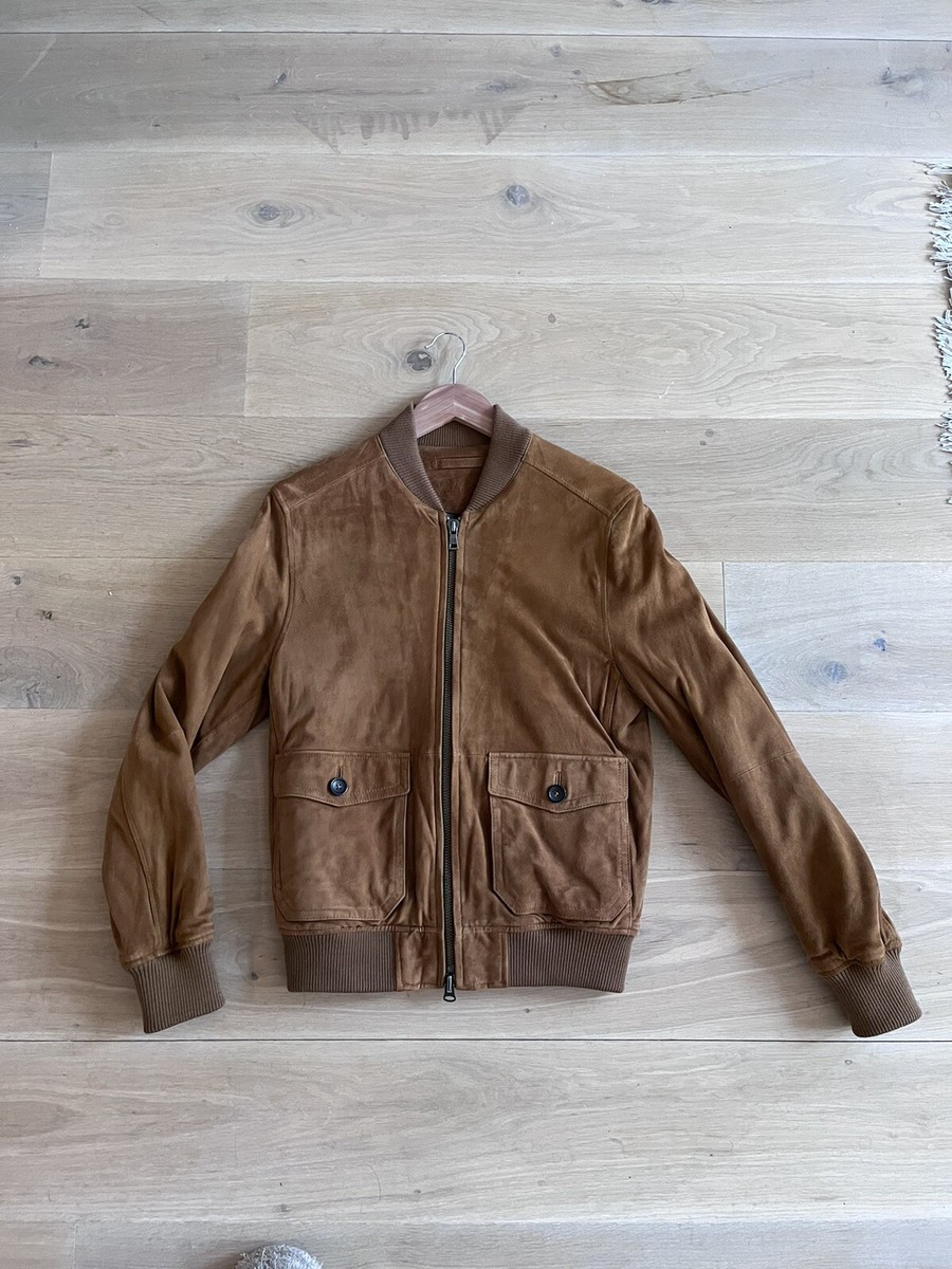Brooks Brothers Suede Jacket With Ribbed Cuffs Size Mens Small 36