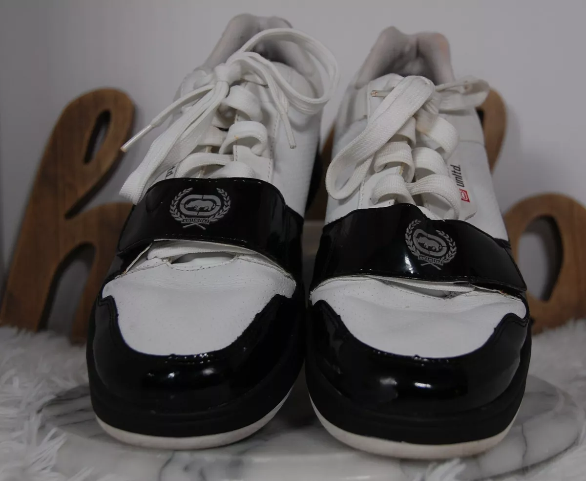 Ecko Unltd Riverside Proud Mens Black White Leather Lace Up Shoes 24221 Size 12