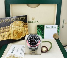ROLEX Vintage 40mm Stainless Steel GMT Master II Coke Bezel SEL 16710 SANT BLANC