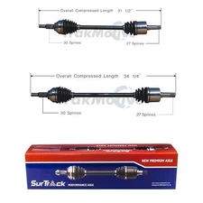 SurTrack Pair Set of 2 Rear CV Axle Shafts For Cadillac SRX STS Saturn Sky