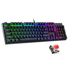 Mechanical Gaming Keyboard with Red Switches, Wired Keyboard Mechanical with ...