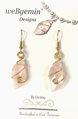 All Wrapped Up In Pink! Hand Wrapped Rose Quartz In Gold Tones. WBGP102