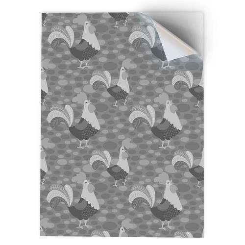 1 x Vinyl Sticker A3 - BW - Cartoon Cockerel Chicken Print #36890 ...
