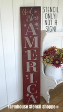 STENCIL, God Bless America, large stencil, 10"x60", Please Read Description