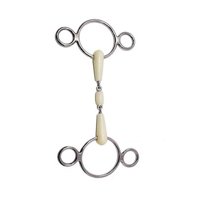 HAPPY MOUTH 2-Ring Double Jointed Roller Gag Bit - Apple Scented