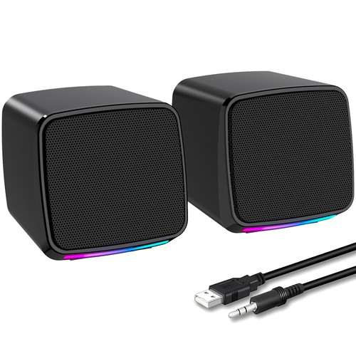 RGB 3.5mm Aux Wired Sound Bar Computer Stereo Speakers USB For PC Desktop Laptop - Picture 12 of 18