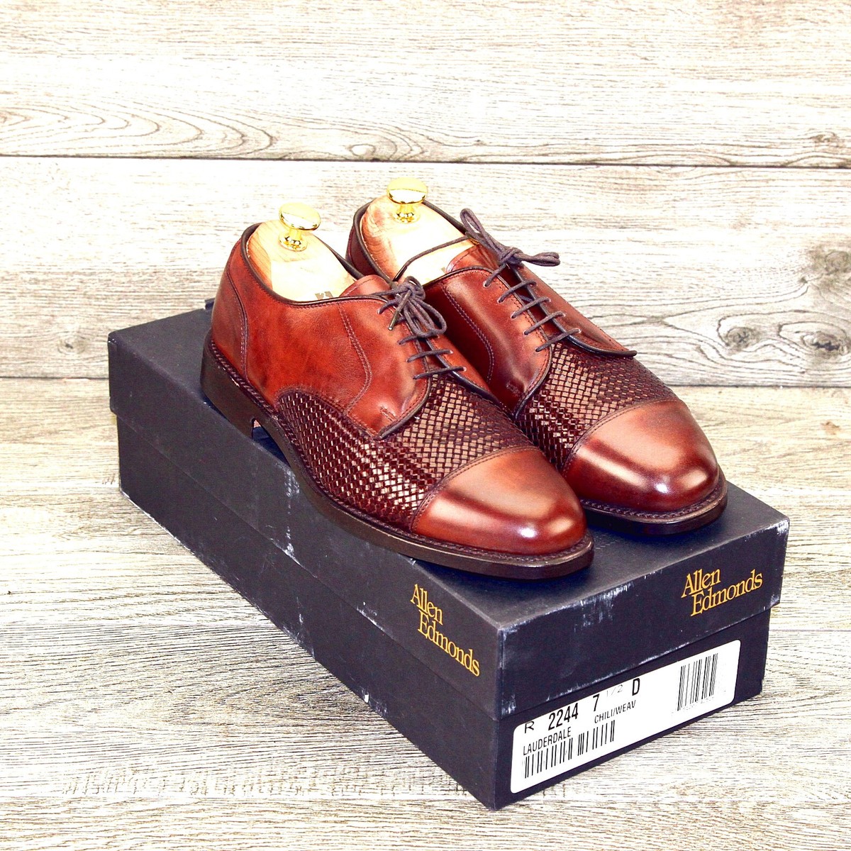 NIB * $395 Allen Edmonds LAUDERDALE 7.5 D Chili * add $15  display picture 2