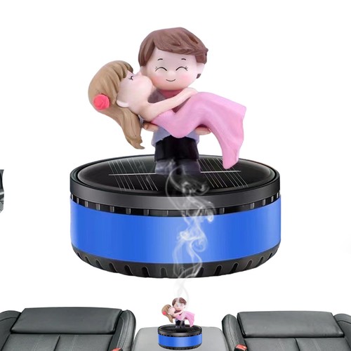 Car Air Freshener Solar Energy Rotating Kiss Couple Doll Car Fragrance Diffuser - Picture 7 of 17