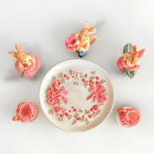 Miniature Tea Set Flower  Mouse Theme 10 Pc Set