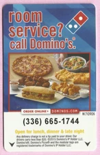 Unspecified North Carolina Hotel Room Key Card w/ Domino's Pizza Ad