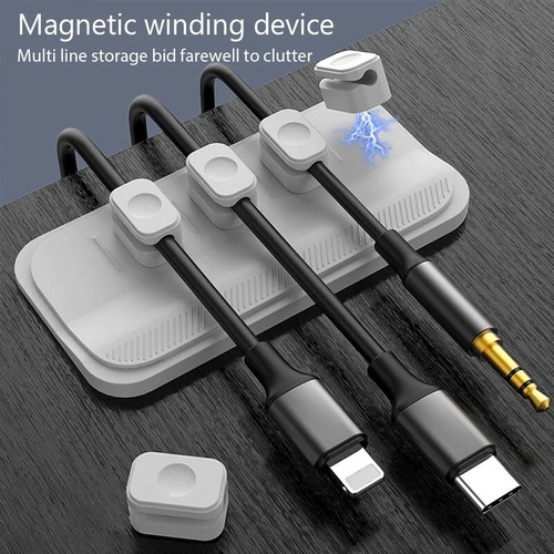 ORGANIZZATORE CAVI MAGNETICO DA SCRIVANIA/BANCO IN SILICONE - Afbeelding 2 van 7
